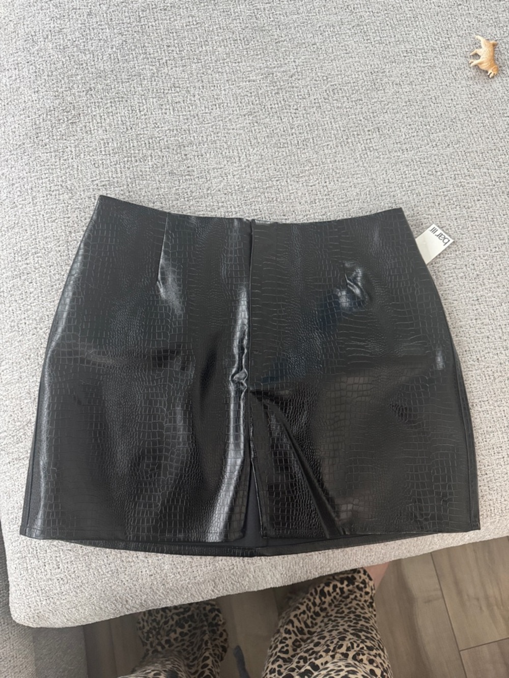 Bar III Black Faux Croc Mini Skirt - Picture 3 of 4
